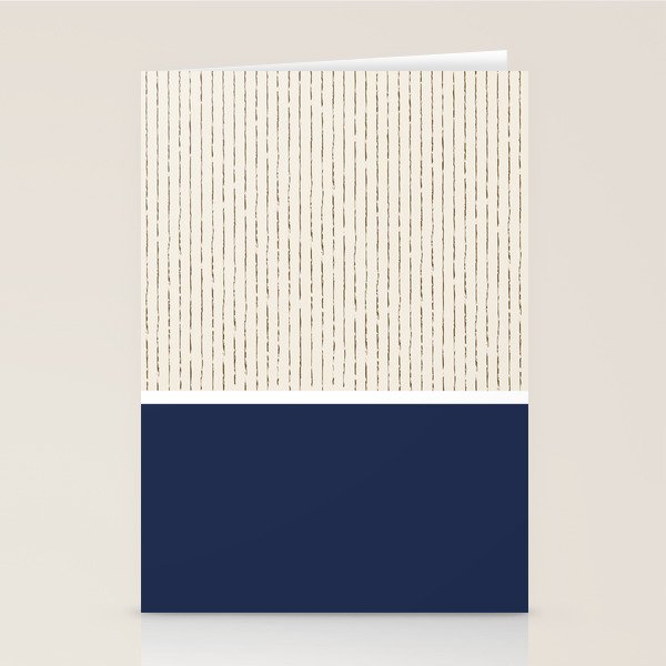 Beige Navy Stationery Card Gallery Image 1