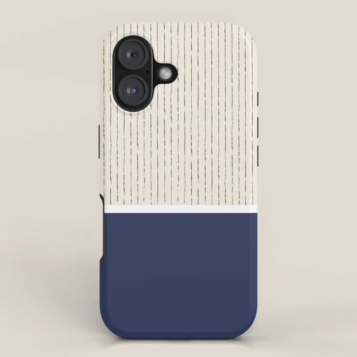 Beige Navy iPhone Case Gallery Image 1