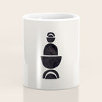 Black & White Minimalist Mid Century Paper collage Funky Black Ink Tribal Geometric by Ejaaz Haniff Coffee Mug Gallery Image 4