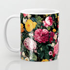 Floral D - Red, Pink, Yellow, Green, Black Baroque Floral Blossom Coffee Mug Gallery Image 3