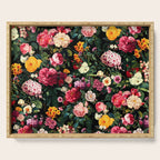 Floral D - Red, Pink, Yellow, Green, Black Baroque Floral Blossom Serving Tray Gallery Image 1