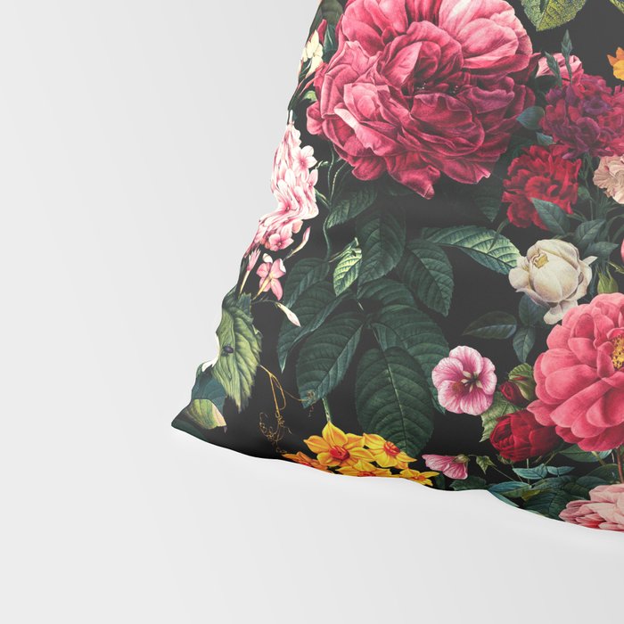 Floral D - Red, Pink, Yellow, Green, Black Baroque Floral Blossom Pillow Sham Gallery Image 4