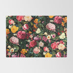 Floral D - Red, Pink, Yellow, Green, Black Baroque Floral Blossom Rug Gallery Image 2