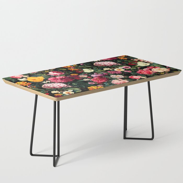 Floral D - Red, Pink, Yellow, Green, Black Baroque Floral Blossom Coffee Table Gallery Image 1