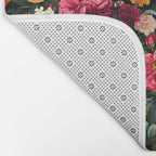 Floral D - Red, Pink, Yellow, Green, Black Baroque Floral Blossom Bath Mat Gallery Image 2