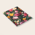 Floral D - Red, Pink, Yellow, Green, Black Baroque Floral Blossom Notebook Gallery Image 3