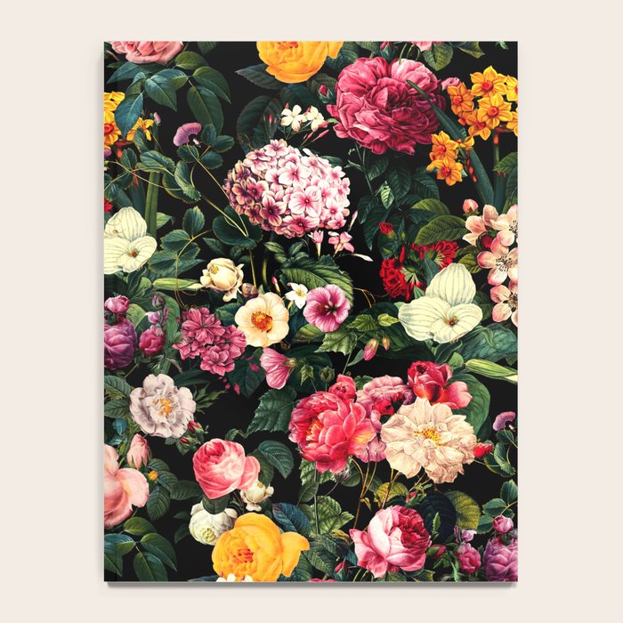 Floral D - Red, Pink, Yellow, Green, Black Baroque Floral Blossom Notebook Gallery Image 4