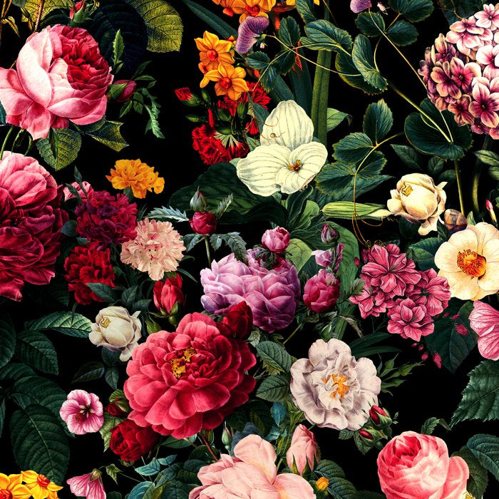 Floral D - Red, Pink, Yellow, Green, Black Baroque Floral Blossom Coffee Mug Gallery Image 2