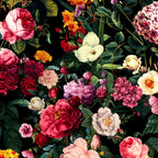 Floral D - Red, Pink, Yellow, Green, Black Baroque Floral Blossom Coffee Mug Gallery Image 2