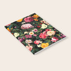 Floral D - Red, Pink, Yellow, Green, Black Baroque Floral Blossom Notebook Gallery Image 2