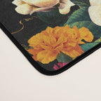 Floral D - Red, Pink, Yellow, Green, Black Baroque Floral Blossom Desk Mat Gallery Image 4