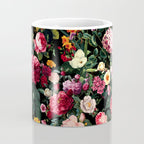 Floral D - Red, Pink, Yellow, Green, Black Baroque Floral Blossom Coffee Mug Gallery Image 4