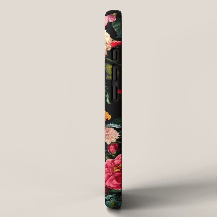 Floral D - Red, Pink, Yellow, Green, Black Baroque Floral Blossom iPhone Case Gallery Image 2