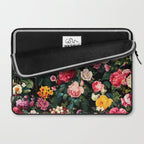 Floral D - Red, Pink, Yellow, Green, Black Baroque Floral Blossom Laptop Sleeve Gallery Image 2