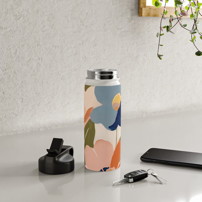 Soft Abstract Floral Garden II Water Bottle Gallery Image 4