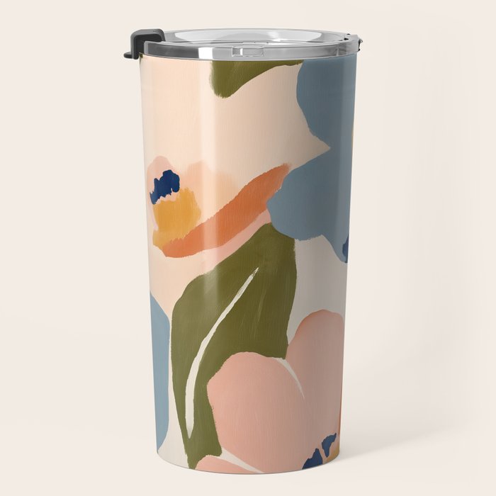 Soft Abstract Floral Garden II Travel Mug Gallery Image 3
