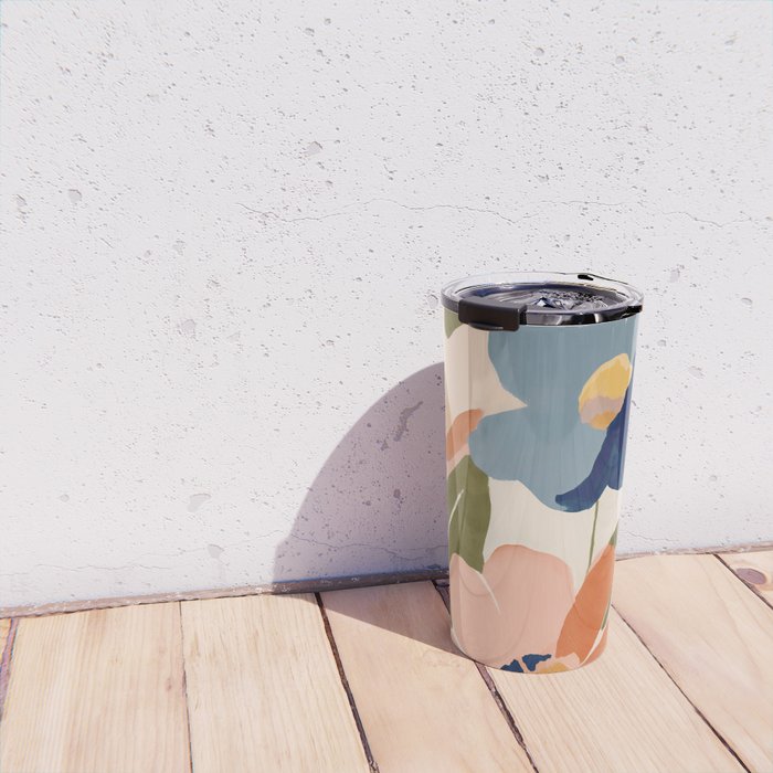 Soft Abstract Floral Garden II Travel Mug Gallery Image 4