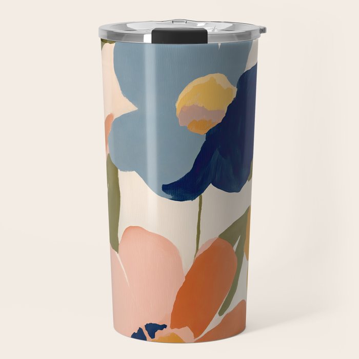 Soft Abstract Floral Garden II Travel Mug Gallery Image 1