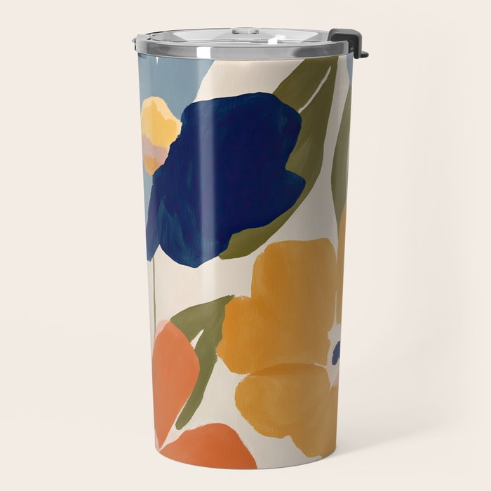Soft Abstract Floral Garden II Travel Mug Gallery Image 2