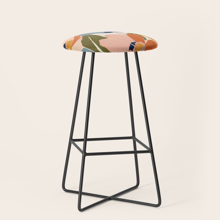 Soft Abstract Floral Garden II Stool Gallery Image 1