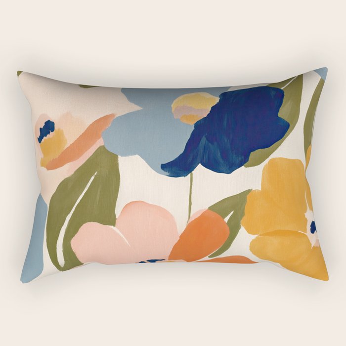 Soft Abstract Floral Garden II Rectangular Pillow Gallery Image 1