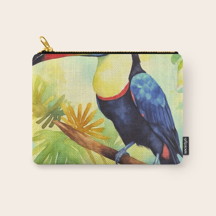 Toucans Tropical Paradise Watercolor Art Carry All Pouch Gallery Image 1