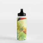 Toucans Tropical Paradise Watercolor Art Water Bottle Gallery Image 3