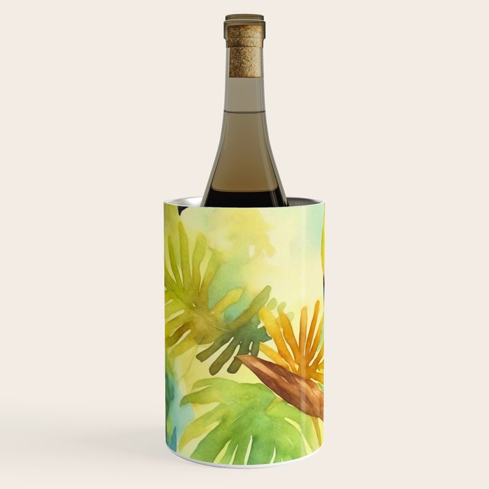 Toucans Tropical Paradise Watercolor Art Wine Chiller Gallery Image 2
