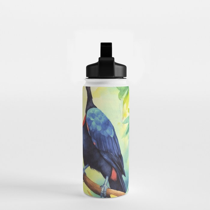 Toucans Tropical Paradise Watercolor Art Water Bottle Gallery Image 2