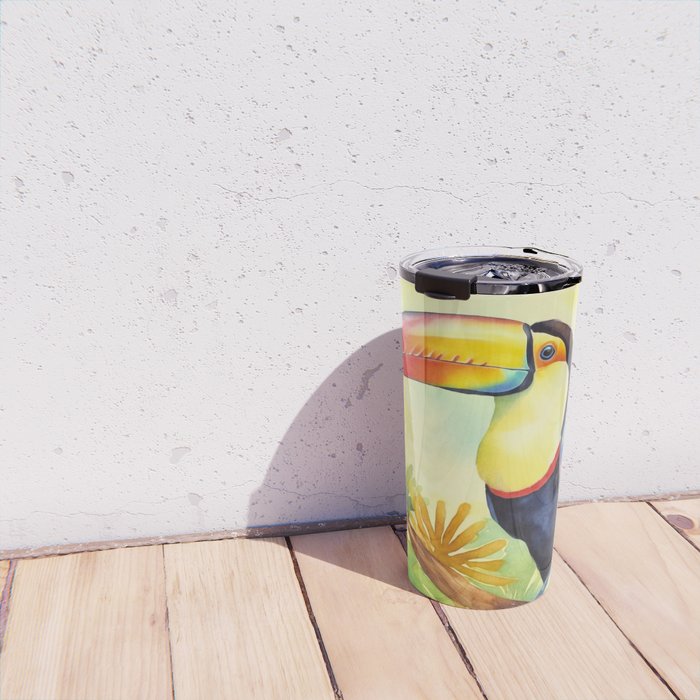 Toucans Tropical Paradise Watercolor Art Travel Mug Gallery Image 4