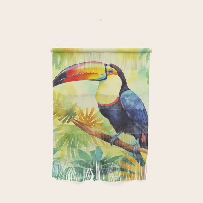 Toucans Tropical Paradise Watercolor Art Wall Hanging Gallery Image 1