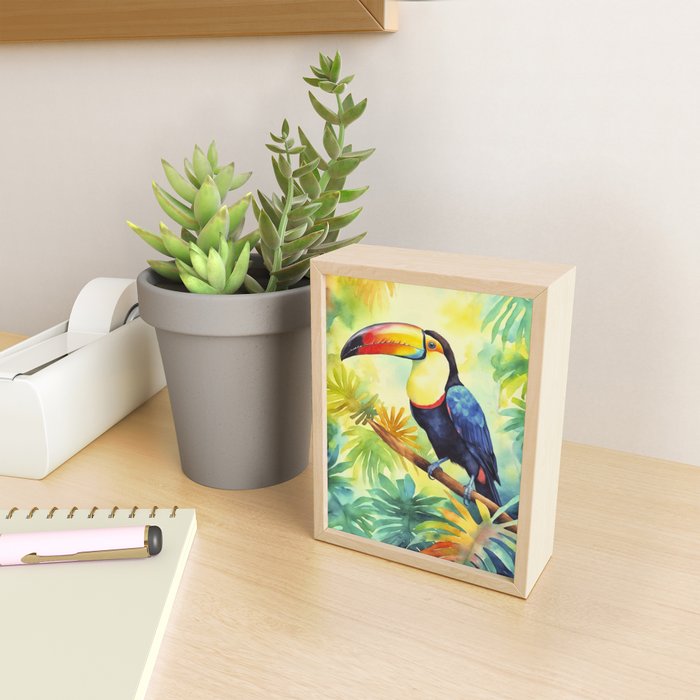 Toucans Tropical Paradise Watercolor Art Mini Art Print Gallery Image 2
