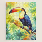 Toucans Tropical Paradise Watercolor Art Jigsaw Puzzle Gallery Image 1