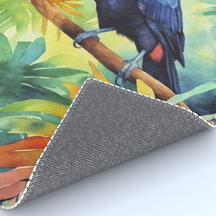 Toucans Tropical Paradise Watercolor Art Rug Gallery Image 4