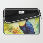 Toucans Tropical Paradise Watercolor Art Laptop Sleeve Gallery Image 2