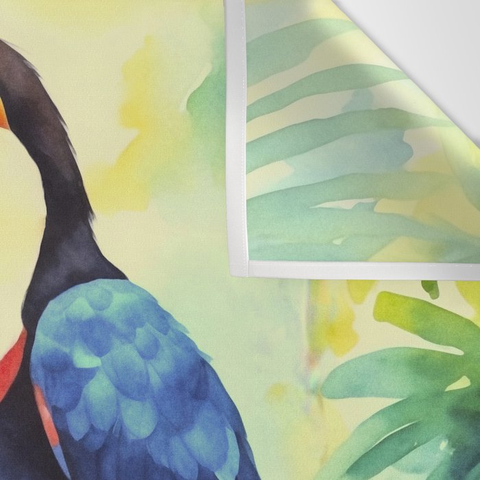 Toucans Tropical Paradise Watercolor Art Wall Tapestry Gallery Image 3