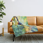Toucans Tropical Paradise Watercolor Art Throw Blanket Gallery Image 1