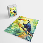 Toucans Tropical Paradise Watercolor Art Jigsaw Puzzle Gallery Image 2