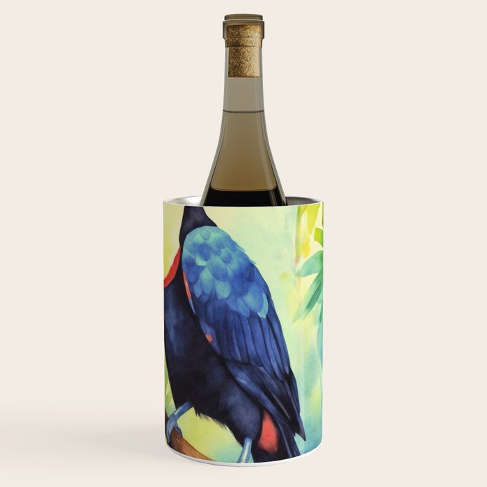 Toucans Tropical Paradise Watercolor Art Wine Chiller Gallery Image 3