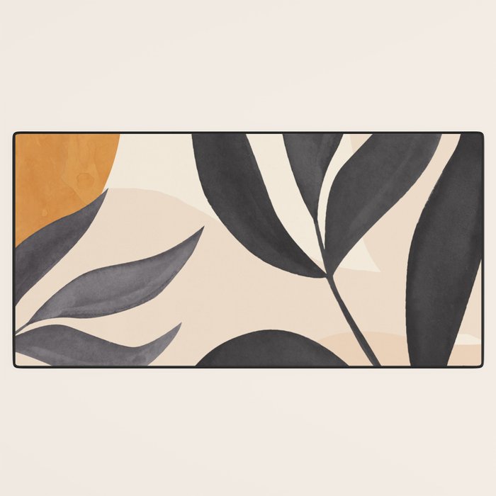 Minimal Abstract Art Tropical Leaves 5 Desk Mat Gallery Image 3