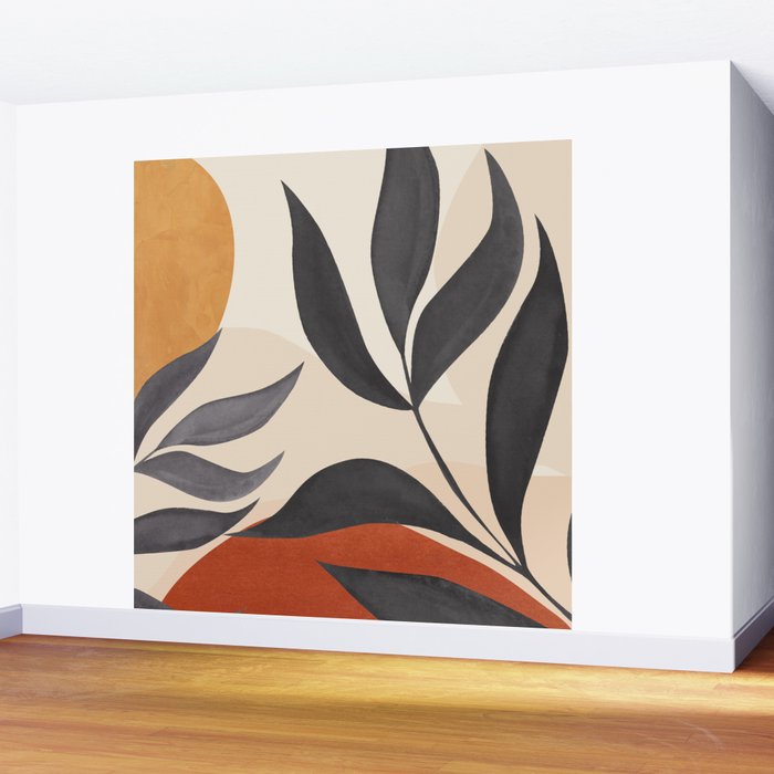 Minimal Abstract Art Tropical Leaves 5 Wall Mural Gallery Image 2