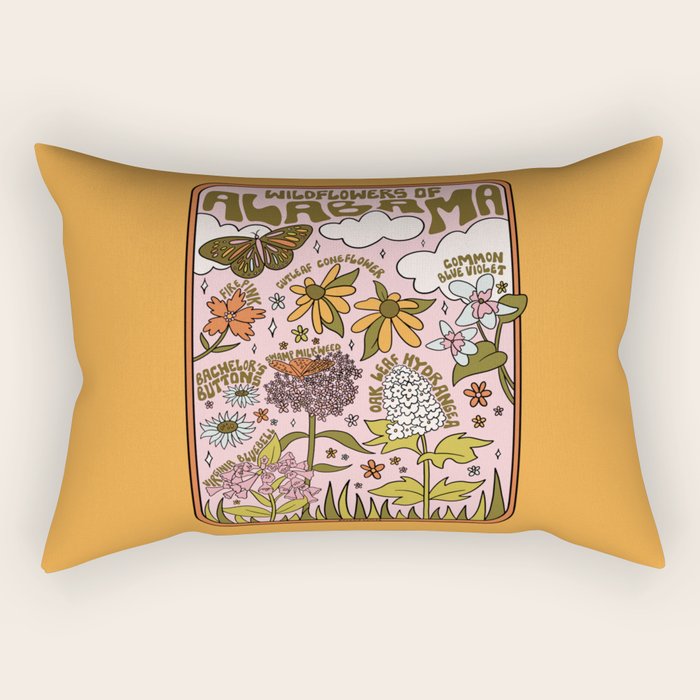 Alabama Wildflowers Rectangular Pillow Gallery Image 1