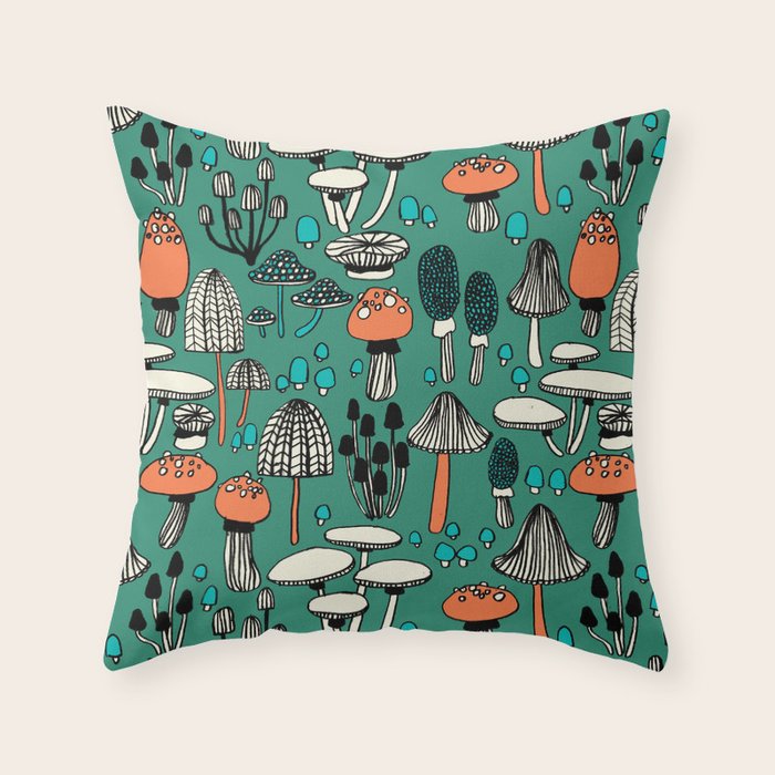 Mushroom Throw Pillow Gallery Image 1