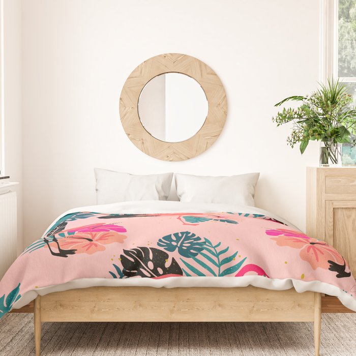 Tropical Flamingos - Pink Palette Duvet Cover Gallery Image 3
