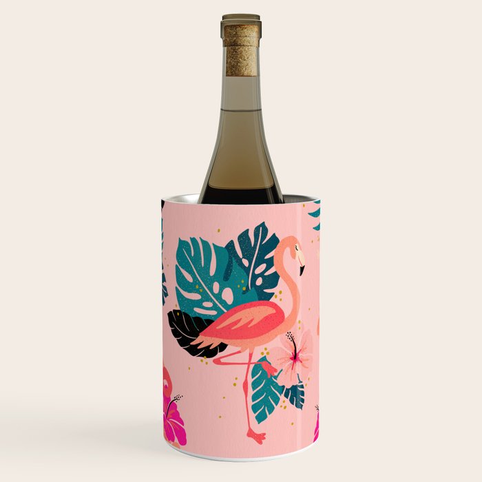 Tropical Flamingos - Pink Palette Wine Chiller Gallery Image 1
