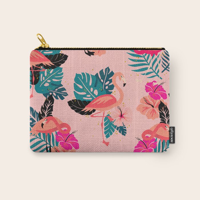 Tropical Flamingos - Pink Palette Carry All Pouch Gallery Image 1