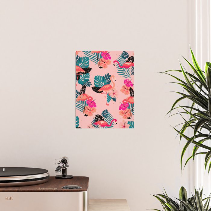 Tropical Flamingos - Pink Palette Poster Gallery Image 2