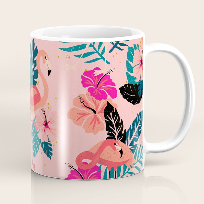 Tropical Flamingos - Pink Palette Coffee Mug Gallery Image 1