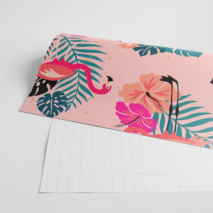 Tropical Flamingos - Pink Palette Wrapping Paper Gallery Image 2