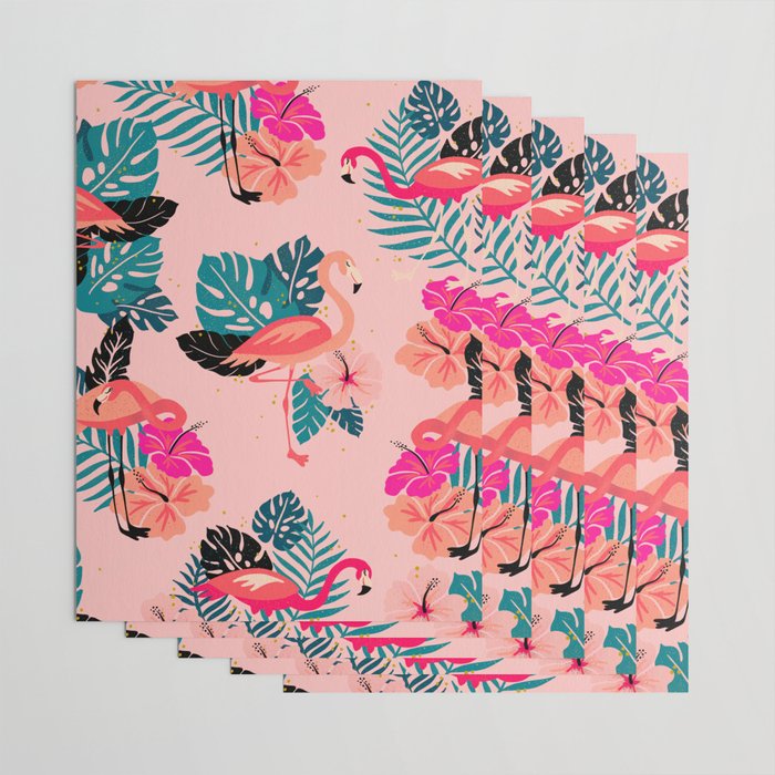 Tropical Flamingos - Pink Palette Wrapping Paper Gallery Image 3